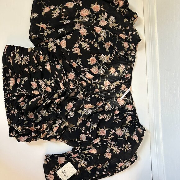 Free People Cropped Women's Final Rose Blouse Size Small Bohemian - Picture 6 of 12